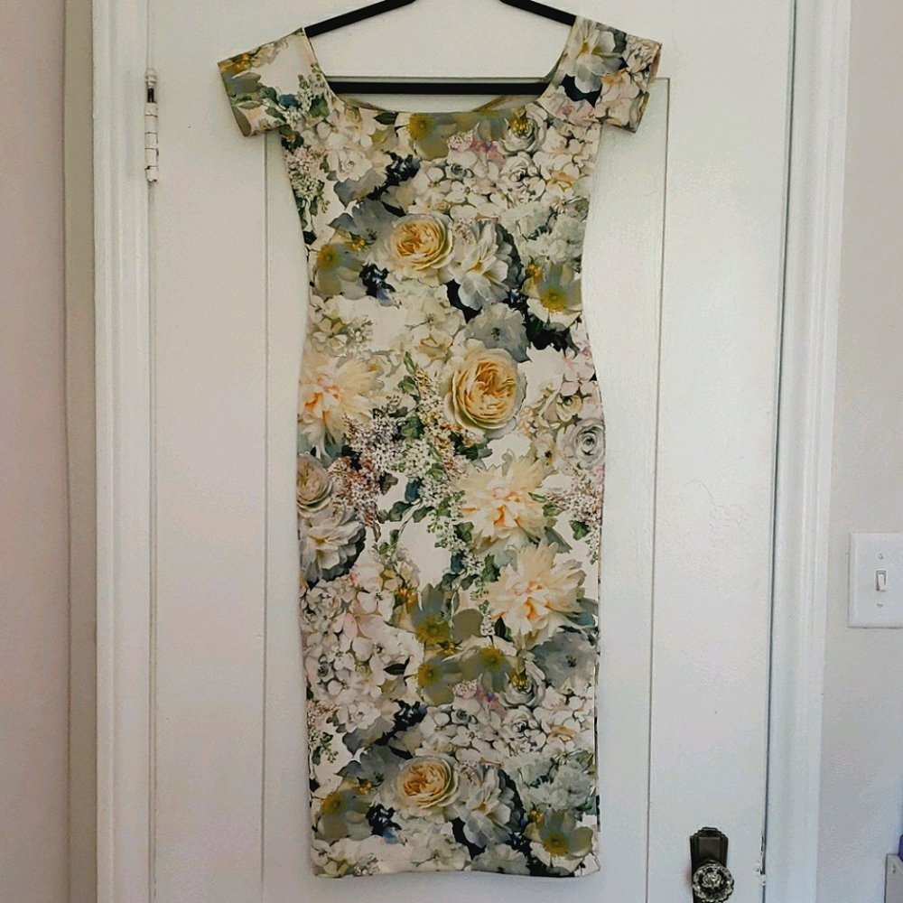 Scuba off shoulder dress